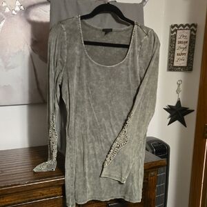 Torrid Thermal Olive Top with Lace Accents 2